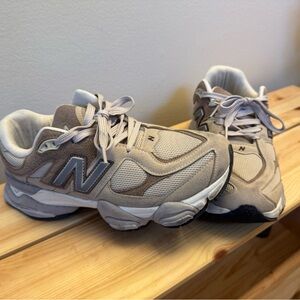 New Balance 9060 Light Brown and Cream Sneakers